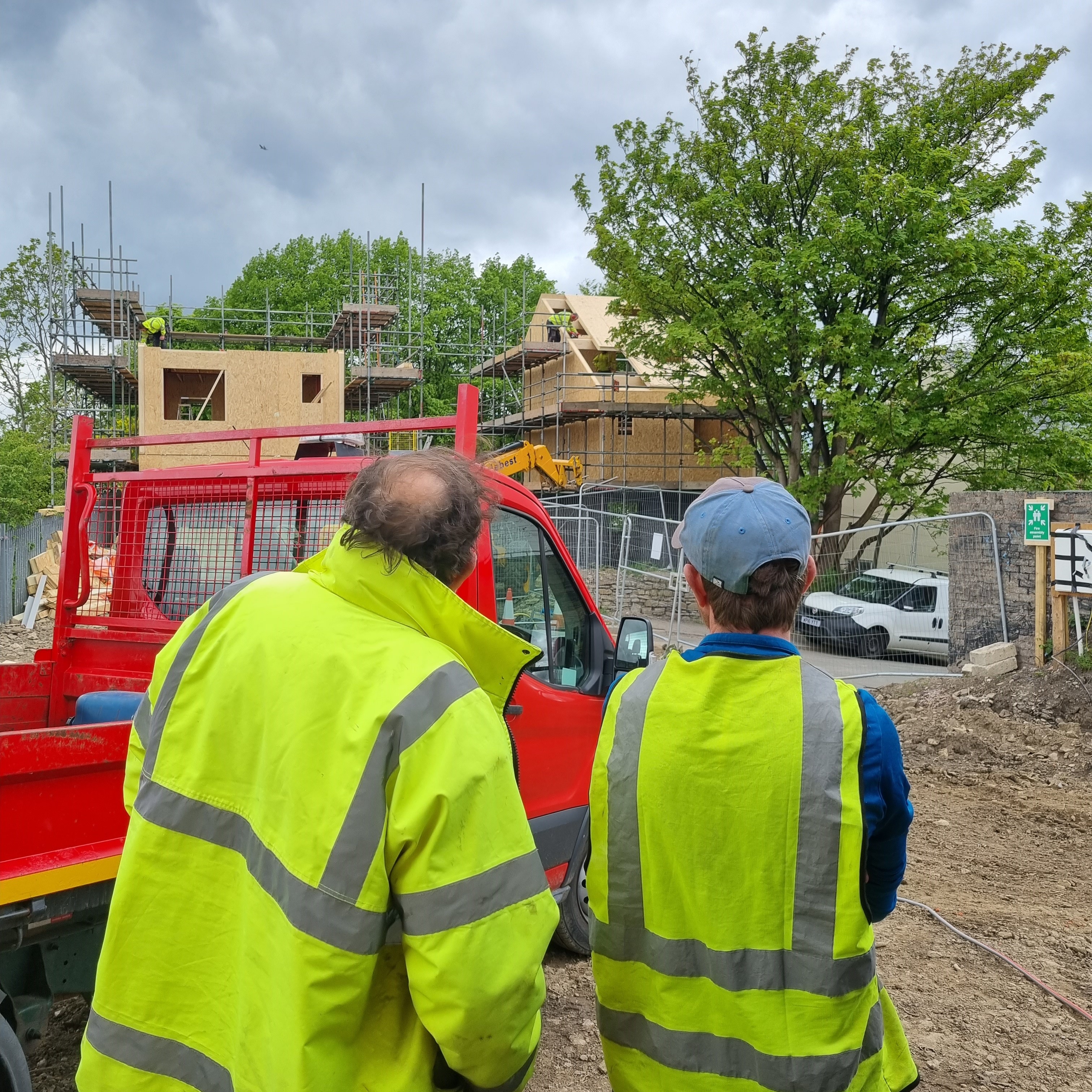 The founders overlooking the progress onsite